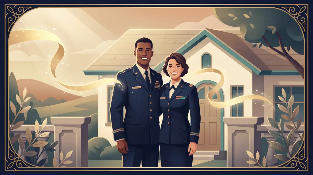How dual-military couples each receive BAH, shown as two service members in front of one shared home with two allowance streams